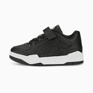 Zapatos deportivos de cuero con cierre alternativo Slipstream para niños, Puma Black-Puma White