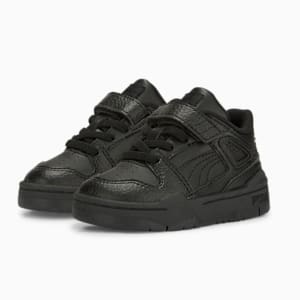 Zapatos deportivos de cuero con cierre alternativo Slipstream para bebés, Puma Black-Puma Black