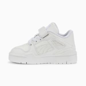 Zapatos deportivos de cuero con cierre alternativo Slipstream para bebés, Puma White-Puma White