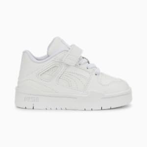 Tenis deportivos de cuero con cierre alternativo Slipstream para bebés, Puma White-Puma White, extralarge