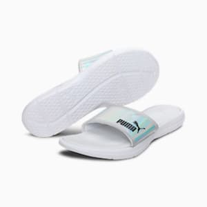 Silvia Women's Slides, Puma White-Puma Black