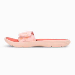 Silvia V2 Women's Slides, Rose Dust-Hibiscus Flower-Orange Peach, extralarge-IND