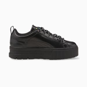 puma black leather platform sneakers