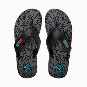 Ketava Graphic V3 Men's Flip-Flops, Puma Black-Asphalt-High Risk Red, extralarge-IND