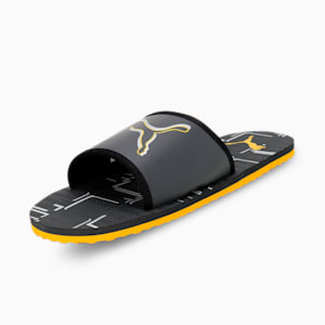 Stellar V6 Men's Slides, Ebony-Spectra Yellow-Puma Silver, extralarge-IND