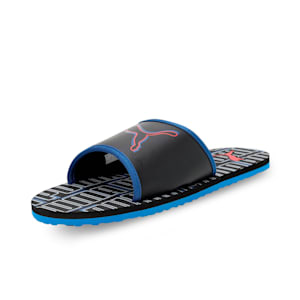 Stellar V6 Men's Slides, PUMA Black-Limoges-High Risk Red, extralarge-IND