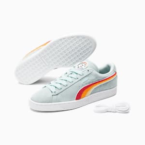 Suede Classic Pride Sneakers, Light Aqua-Puma White