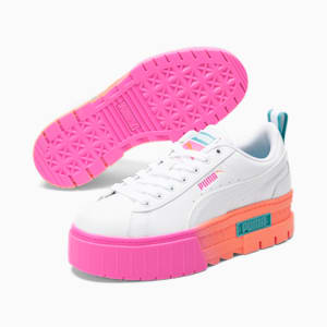 Mayze Daybreak Sneakers JR, Puma White-Luminous Pink