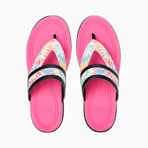 Softride Sunny Tie Dye Women's Slides, Puma Black-Phlox Pink