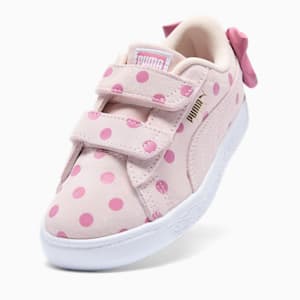 Suede Light Flex Bow Graphic V Sneakers Kids, Island Pink-Dusty Orchid
