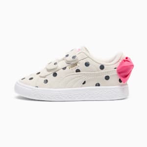 Suede Light Flex Bow Graphic V Sneakers Kids, Marshmallow-Puma Black
