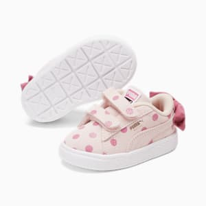 Suede Light Flex Bow Graphic V Sneakers Babies, Island Pink-Dusty Orchid