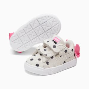 Suede Light Flex Bow Graphic V Sneakers Babies, Marshmallow-Puma Black