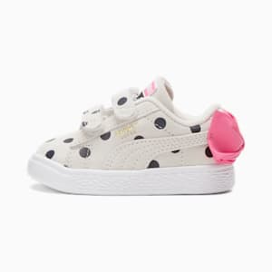 Suede Light Flex Bow Graphic V Sneakers Babies, Marshmallow-Puma Black