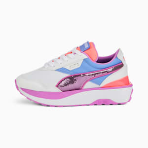 Tenis para jóvenes Cruise Rider Glitzy, Puma White-Elektro Purple-Electric Orchid, extralarge