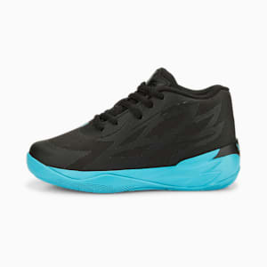 MB.02 Phenom Little Kids' Basketball Shoes, Puma Black-Blue Atoll