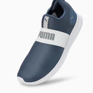 Relax Knit Slip On Men's Sneakers, Inky Blue-Ash Gray-PUMA White, extralarge-IND