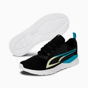 Faster Men's Sneakers, PUMA Black-Deep Aqua-Light Lime, extralarge-IND