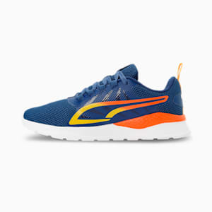 Faster Men's Sneakers, Blazing Blue-Vibrant Orange-Dandelion, extralarge-IND