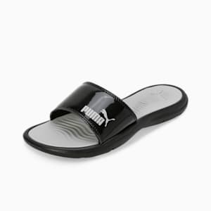 Silvia V4 Women's Slides, PUMA Black-Ash Gray, extralarge-IND