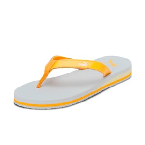 Alice Bling Women's Flip-Flops, Platinum Gray-Tangerine-Pale Lemon, extralarge-IND