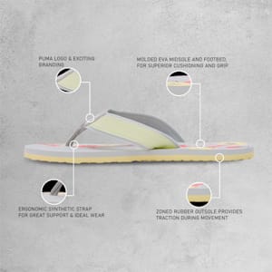 Sofi V4 Women's Flipflops, Platinum Gray-Pistachio-Sunset Pink-Spectra Green, extralarge-IND