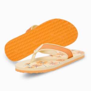 Sofi V4 Women's Flip-Flops, Light Straw-Clementine-PUMA White, extralarge-IND