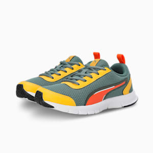 Racer V1 Youth Sneakers, Eucalyptus-Rickie Orange-Yellow Sizzle, extralarge-IND