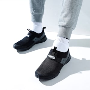 PUMA Knit Men's Slip-On Shoes, PUMA Black-CASTLEROCK-Nimbus Cloud