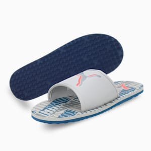 Stellar v8 Men's Slides, Quarry-Lake Blue-Salmon