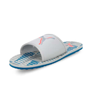 Stellar v8 Men's Slides, Quarry-Lake Blue-Salmon