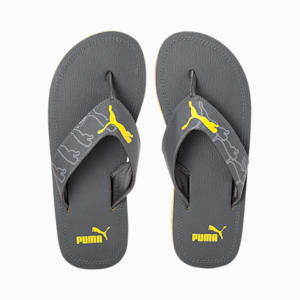 Luke V1 Unisex Flipflops, Dark Shadow-Sun Ray Yellow-Gray Violet, extralarge-IND