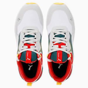 PUMAx1DER Supertec Men's Sneakers, Puma White-Nimbus Cloud-Varsity Green-Burnt Red