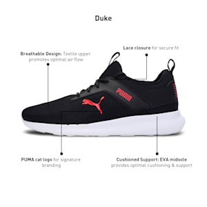 Duke Men's Sneakers, Puma Black-High Risk Red, extralarge-IND