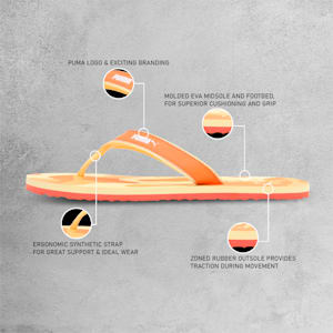 Mia V2 Unisex Flipflops, Tangerine-Pale Lemon-Vibrant Orange