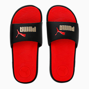Cool Cat 2.0 Women's Slides, PUMA Black-Puma Team Gold-For All Time Red