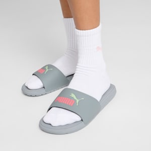 Cool Cat 2.0 Women's Slides, Cool Mid Gray-Passionfruit-Fresh Mint, extralarge