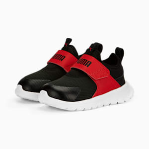 ベビー プーマ エボルブ スリッポン スニーカー 13-16cm, PUMA Black-For All Time Red-PUMA White