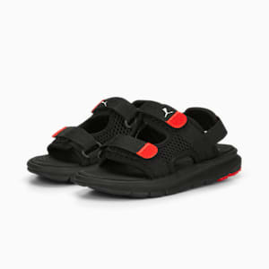 PUMA Evolve Little Kids' Sandals , PUMA Black-PUMA White-For All Time Red, extralarge