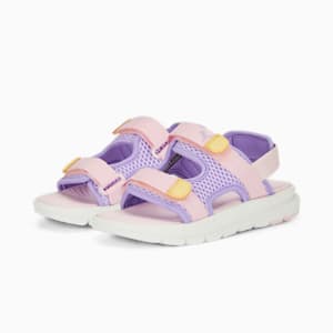 PUMA Evolve Little Kids' Sandals , Vivid Violet-Pearl Pink-Light Straw