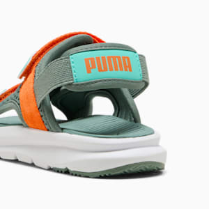 キッズ プーマ エヴォルブ サンダル 17-21cm, Green Moon-Orange Glo-Aquatic, extralarge-JPN