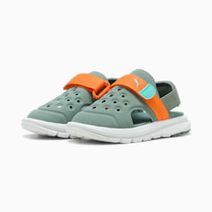 ベビー プーマ エヴォルブ サンダル 12-16.5cm, Green Moon-Orange Glo-Aquatic, extralarge-JPN