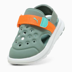 ベビー プーマ エヴォルブ サンダル 12-16.5cm, Green Moon-Orange Glo-Aquatic, extralarge-JPN