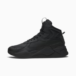 RS-X Mid Leather Sneakers, Puma Black-Puma Black