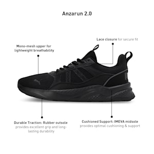 Anzarun 2.0 Unisex Sneakers, PUMA Black-Shadow Gray, extralarge-IND