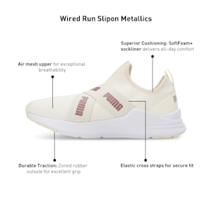 Wired Run Slip On Metallics Women's Sneakers, Pristine-Rose Gold, extralarge-IND