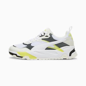 Trinity Men's Sneakers, Warm White-PUMA White-Mineral Gray-Lime Sheen, extralarge
