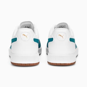 ユニセックス コート ウルトラ スニーカー, PUMA White-Green Lagoon-PUMA Gold