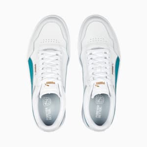 ユニセックス コート ウルトラ スニーカー, PUMA White-Green Lagoon-PUMA Gold