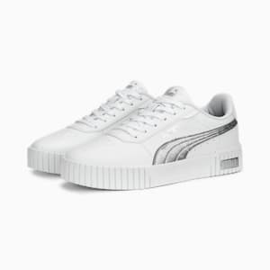 Carina 2.0 Space Metallics Women's Sneakers, PUMA White-Matte Silver-PUMA Silver, extralarge-IND